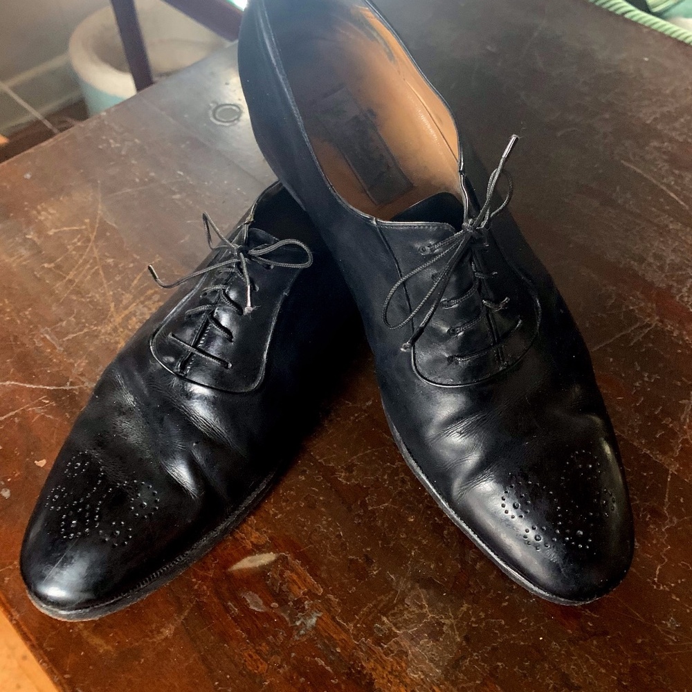 Black Bally Lace-up Wing Tips